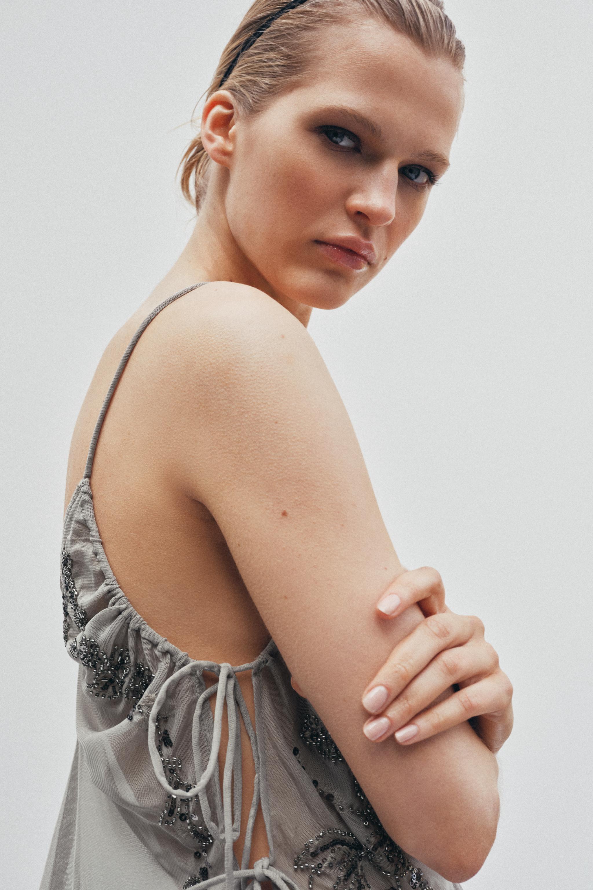 SEQUIN EMBROIDERED TOP